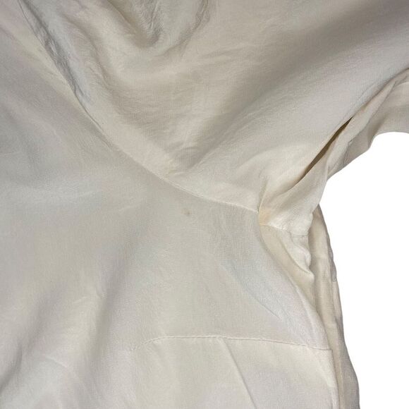 Vintage silk cream white satin button down shirt - Worthington size large - Picture 10 of 10